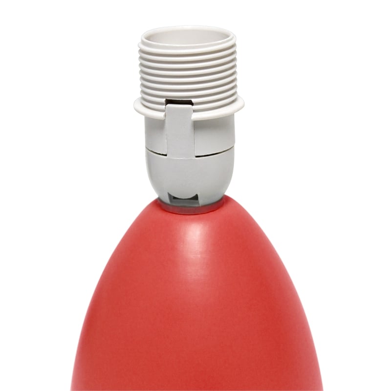 Simple Designs Ceramic Globe Table Lamp 2 Pack in Orange with Orange Shade