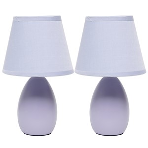 simple designs ceramic globe table lamp 2 pack in purple with purple shade