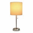 LimeLights Metal Stick Lamp w/ Power Outlet in Tan with Tan Shade