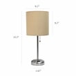 LimeLights Metal Stick Lamp w/ Power Outlet in Tan with Tan Shade