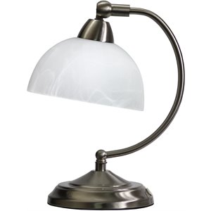elegant designs metal modern bankers desk lamp in brushed nickel