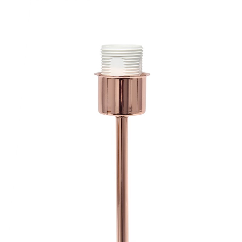 Simple Designs Metal Stick Lamp in Rose Gold with White Shade