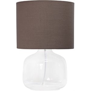 simple designs glass table lamp in clear with gra y shade