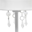 Simple Designs Metal Table Lamp w Hanging Beads in White with White Shade