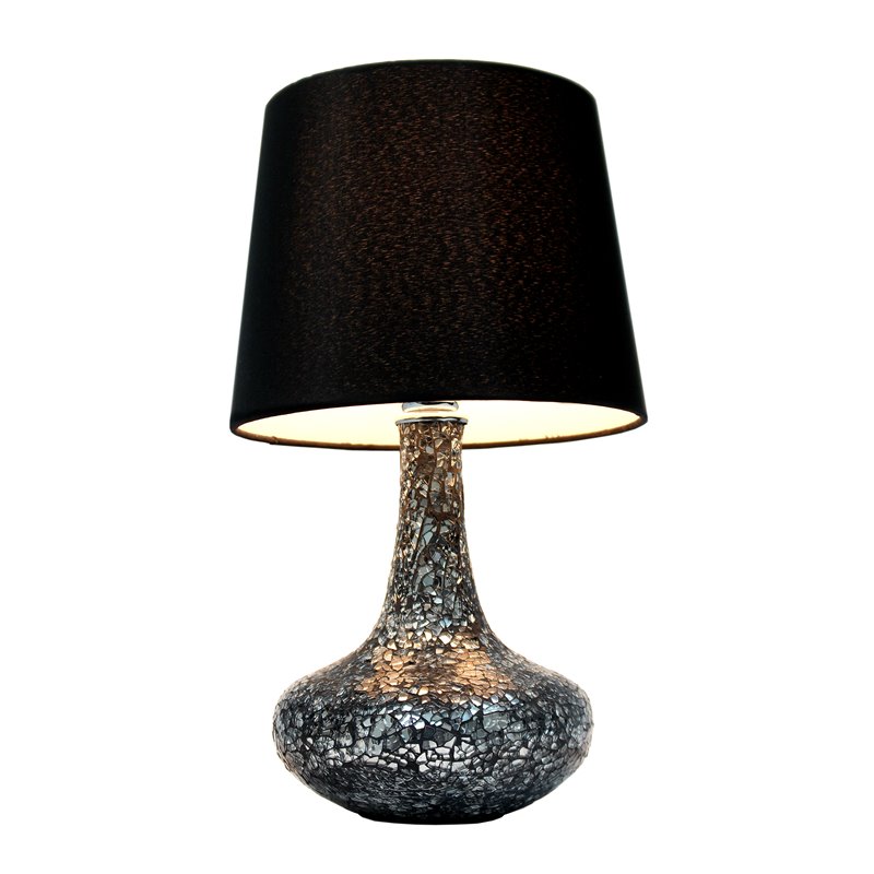 Simple Designs Resin Mosaic Genie Table Lamp in Black