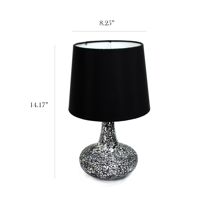 Simple Designs Resin Mosaic Genie Table Lamp in Black
