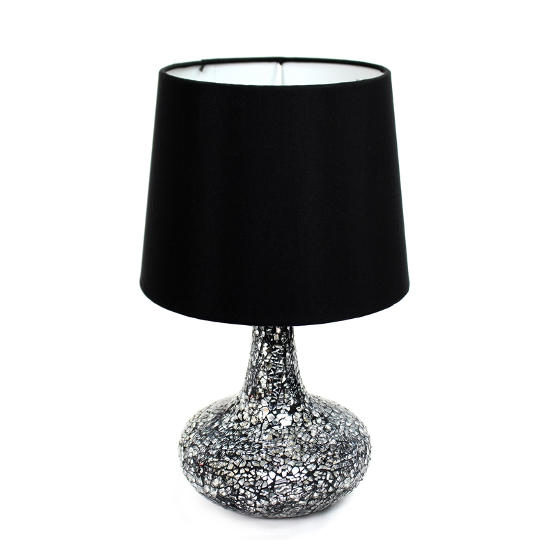 Simple Designs Resin Mosaic Genie Table Lamp in Black