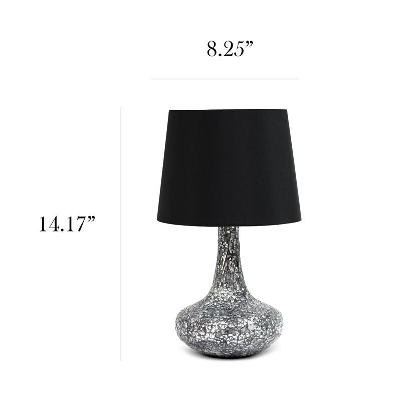 Simple Designs Resin Mosaic Genie Table Lamp in Black