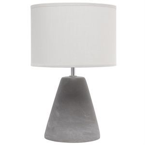 simple designs concrete pinnacle table lamp in gray with gray shade