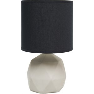 simple designs concrete geometric table lamp in gray with black shade