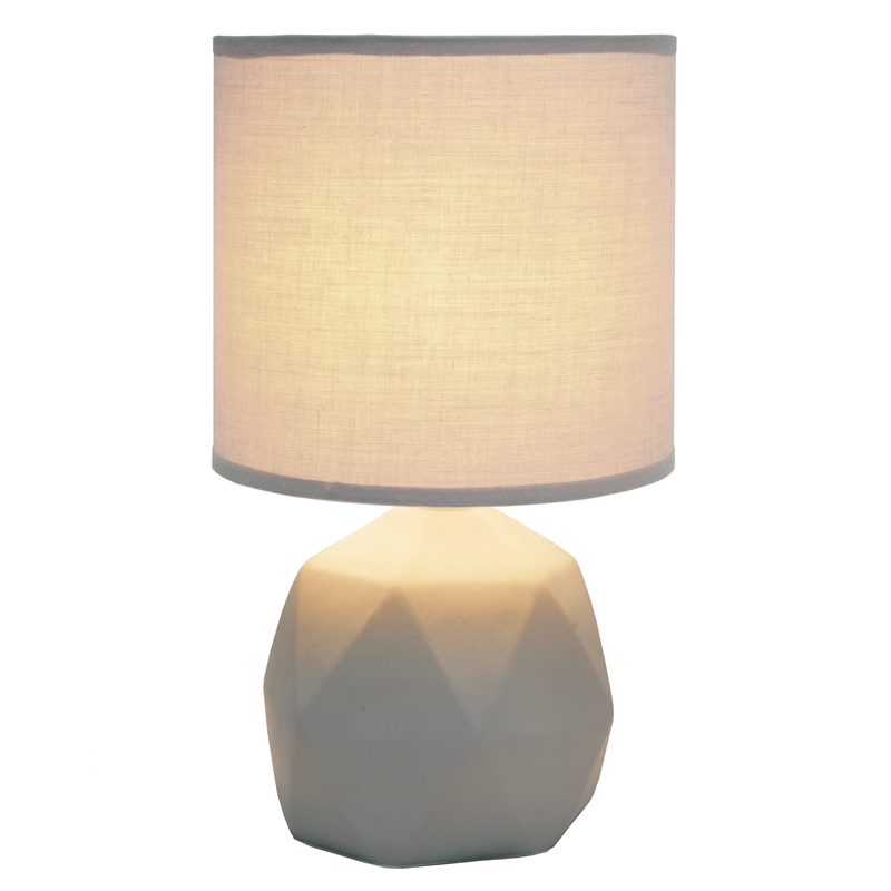 Simple Designs Concrete Geometric Table Lamp in Gray with Gray Shade