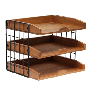 Elegant Designs Home Office Wood Desk Organizer Mail Letter Tray Natural Wood