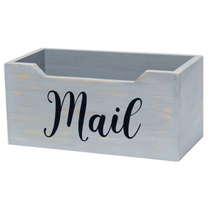 Elegant Designs Tabletop Script Word &quotMail&quot Organizer Box Gray Wash