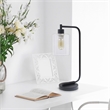 Lalia Home Modern Iron Desk Lamp with Glass Shade Black