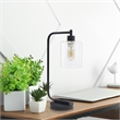 Lalia Home Modern Iron Desk Lamp with Glass Shade Black