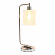 Lalia Home Modern Iron Desk Lamp with Glass Shade Chrome