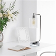 Lalia Home Modern Iron Desk Lamp with Glass Shade Chrome