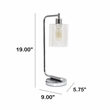 Lalia Home Modern Iron Desk Lamp with Glass Shade Chrome