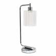 Lalia Home Modern Iron Desk Lamp with Glass Shade Chrome