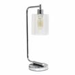 Lalia Home Modern Iron Desk Lamp with Glass Shade Chrome