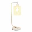 Lalia Home Modern Iron Desk Lamp with Glass Shade White