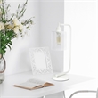 Lalia Home Modern Iron Desk Lamp with Glass Shade White