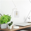 Lalia Home Modern Iron Desk Lamp with Glass Shade White