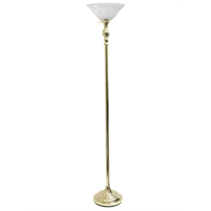 lalia home classic 1 lt torchiere floor lamp with marbleized glass shade gold
