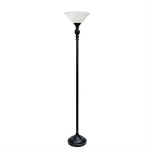 lalia home classic 1 lt torchiere floor lamp with glass shade rbz and white