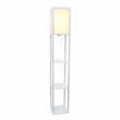 Lalia Home Column Shelf Floor Lamp with Linen Shade White