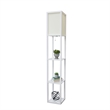 Lalia Home Column Shelf Floor Lamp with Linen Shade White