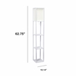 Lalia Home Column Shelf Floor Lamp with Linen Shade White