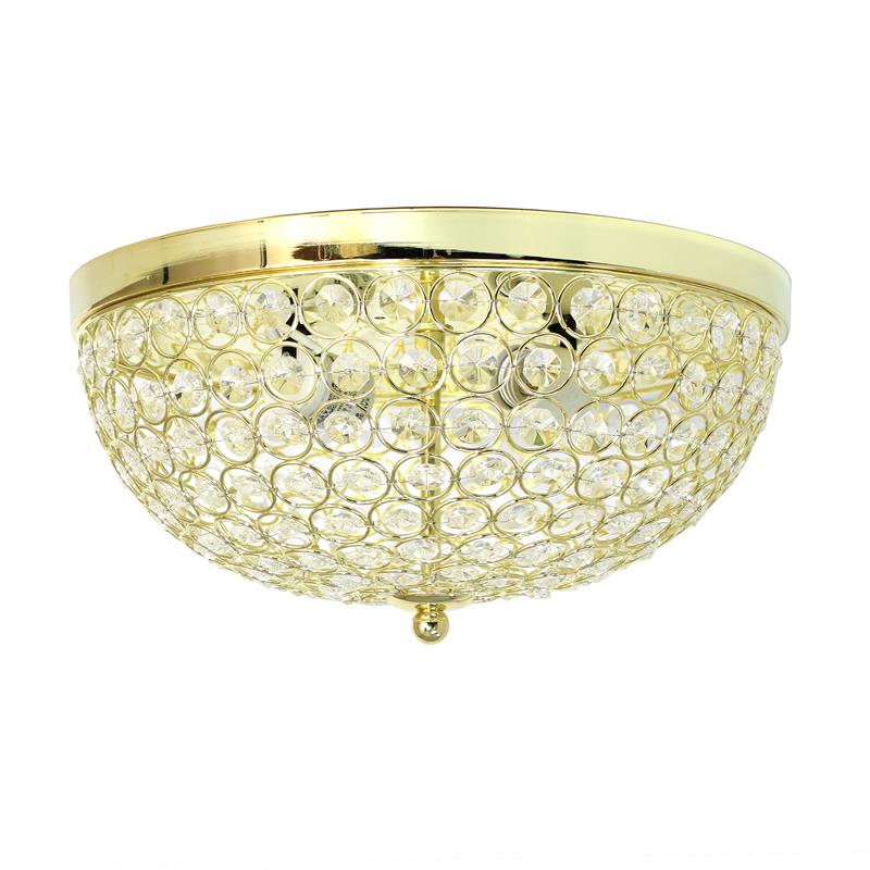 Lalia Home Crystal Glam 2 Light Ceiling Flush Mount Gold