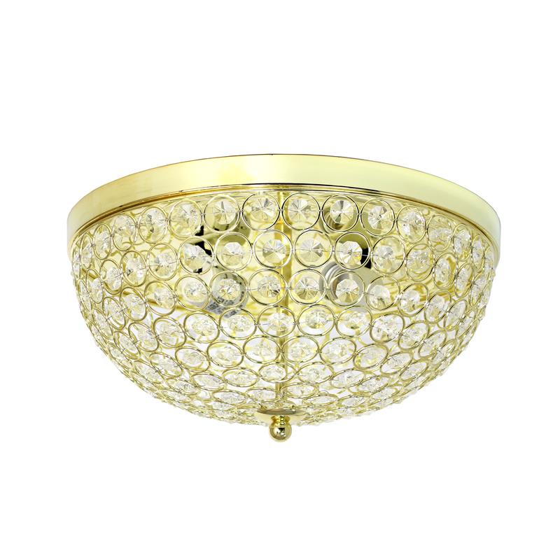 Lalia Home Crystal Glam 2 Light Ceiling Flush Mount Gold
