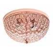 Lalia Home Crystal Glam 2 Light Ceiling Flush Mount Rose Gold