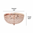 Lalia Home Crystal Glam 2 Light Ceiling Flush Mount 2 Pack Rose Gold
