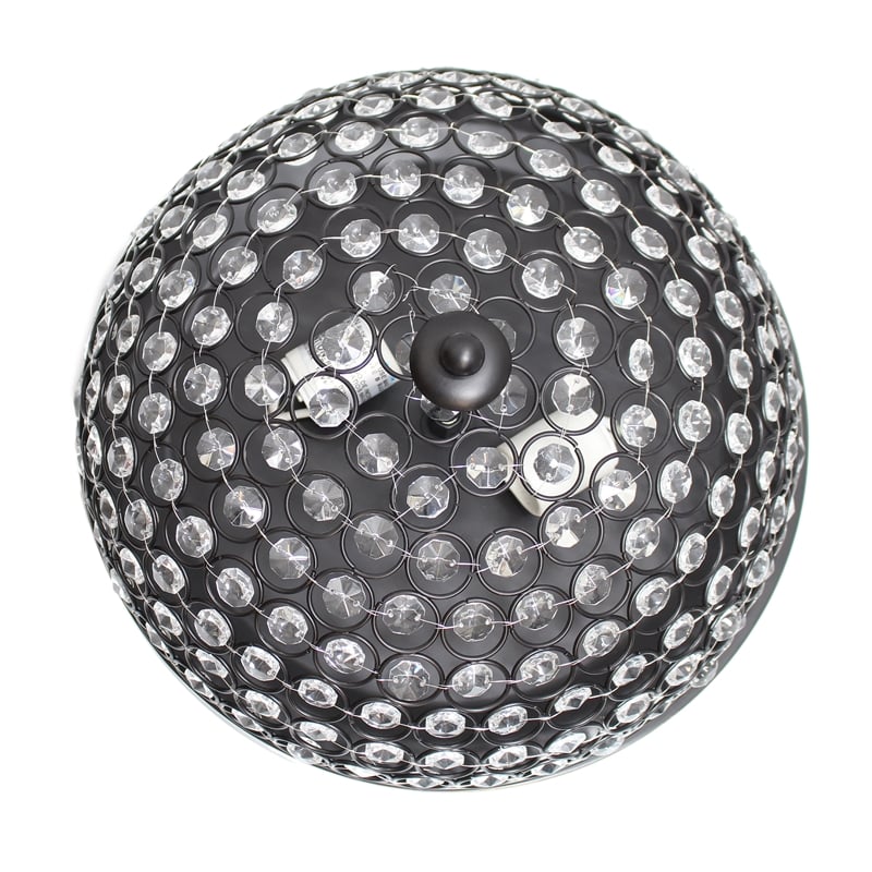 Lalia Home Crystal Glam 2 Light Ceiling Flush Mount Restoration Bronze