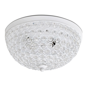 lalia home crystal glam 2 light ceiling flush mount white