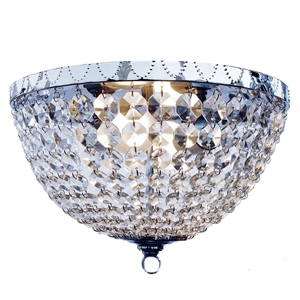 Lalia Home Crystal Drop 2 Light Ceiling Flush Mount Chrome