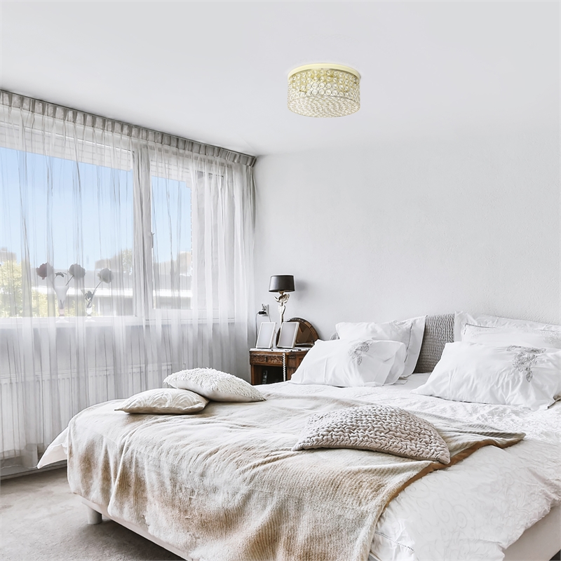 Lalia Home Glam 2 Light 12 Inch Round Flush Mount Gold