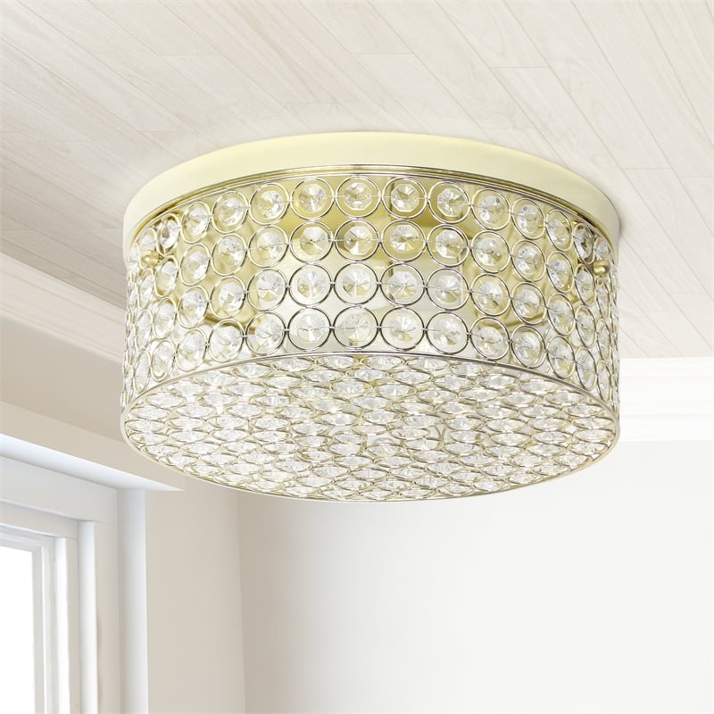 Lalia Home Glam 2 Light 12 Inch Round Flush Mount Gold