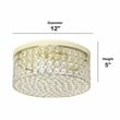 Lalia Home Glam 2 Light 12 Inch Round Flush Mount Gold