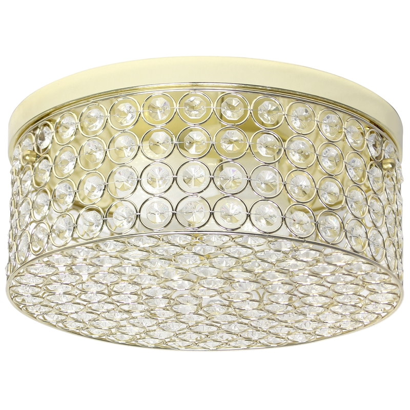 Lalia Home Glam 2 Light 12 Inch Round Flush Mount Gold