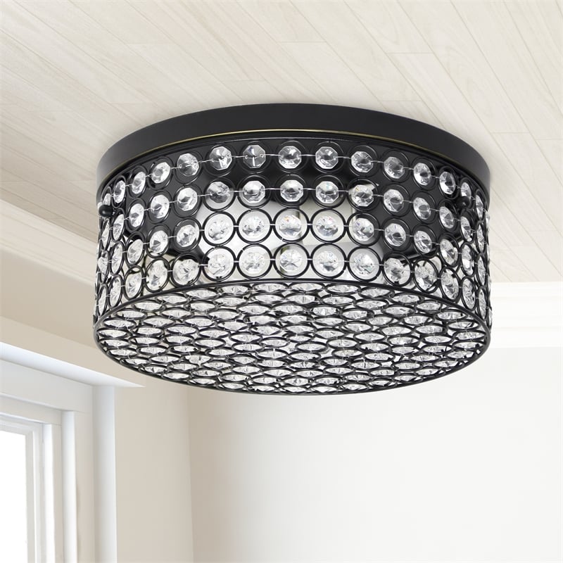 Lalia Home Glam 2 Light 12 Inch Round Flush Mount Restoration Bronze