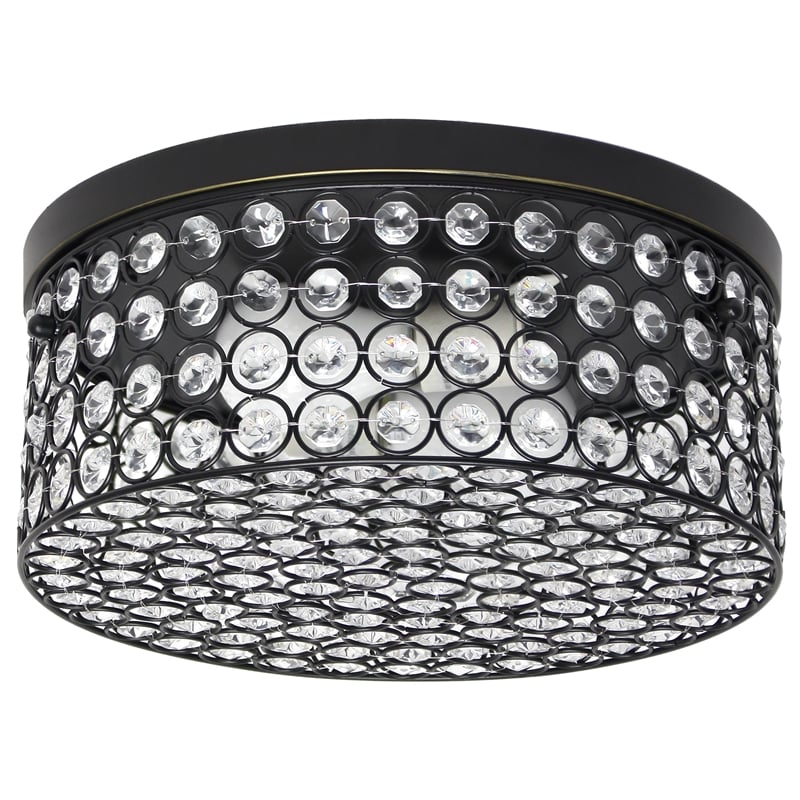 Lalia Home Glam 2 Light 12 Inch Round Flush Mount Restoration Bronze