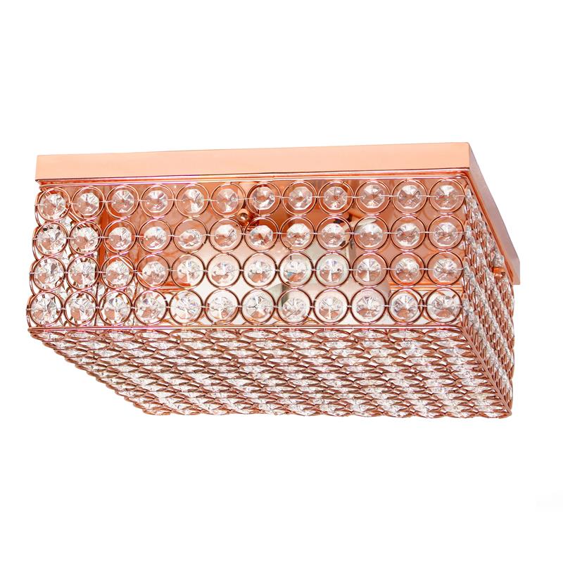 Lalia Home Glam 2 Light 12 Inch Square Flush Mount Rose Gold