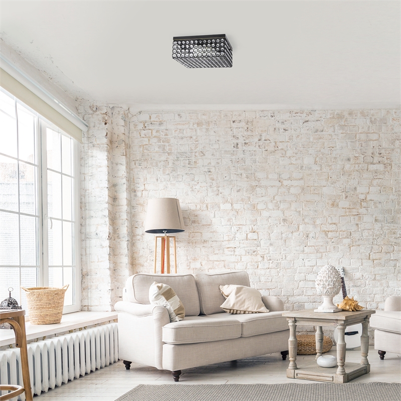 Lalia Home Glam 2 Light 12 Inch Square Flush Mount Restoration Bronze