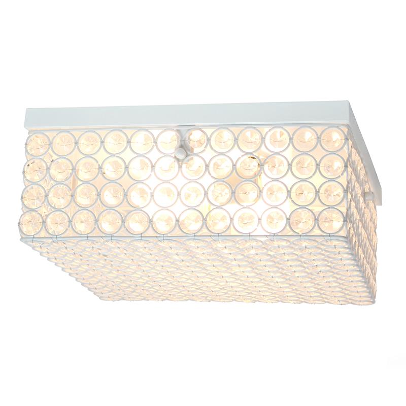 Lalia Home Glam 2 Light 12 Inch Square Flush Mount White