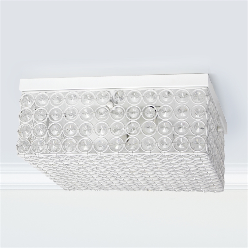 Lalia Home Glam 2 Light 12 Inch Square Flush Mount White