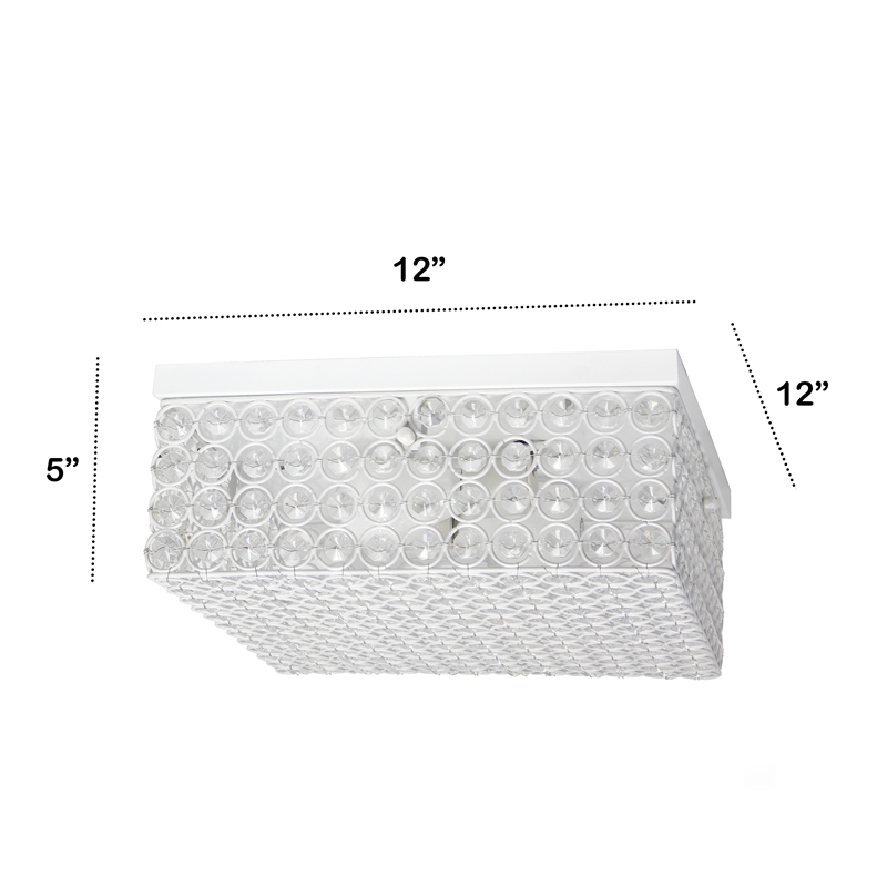 Lalia Home Glam 2 Light 12 Inch Square Flush Mount White